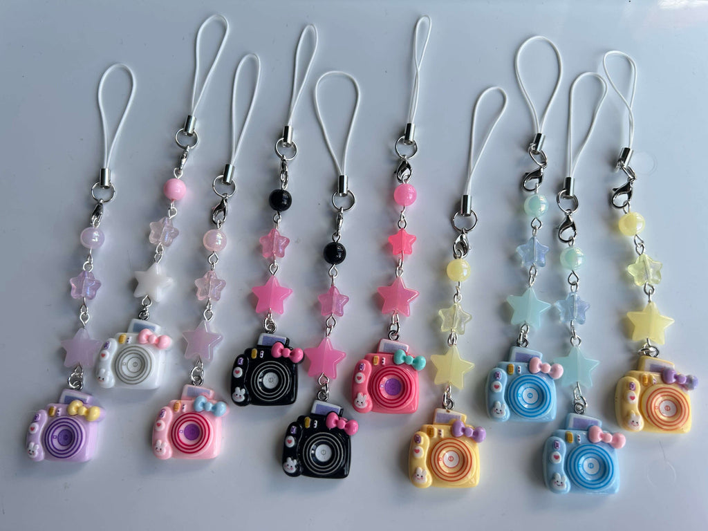 Cute and colourful kawaii Camera Phone charms