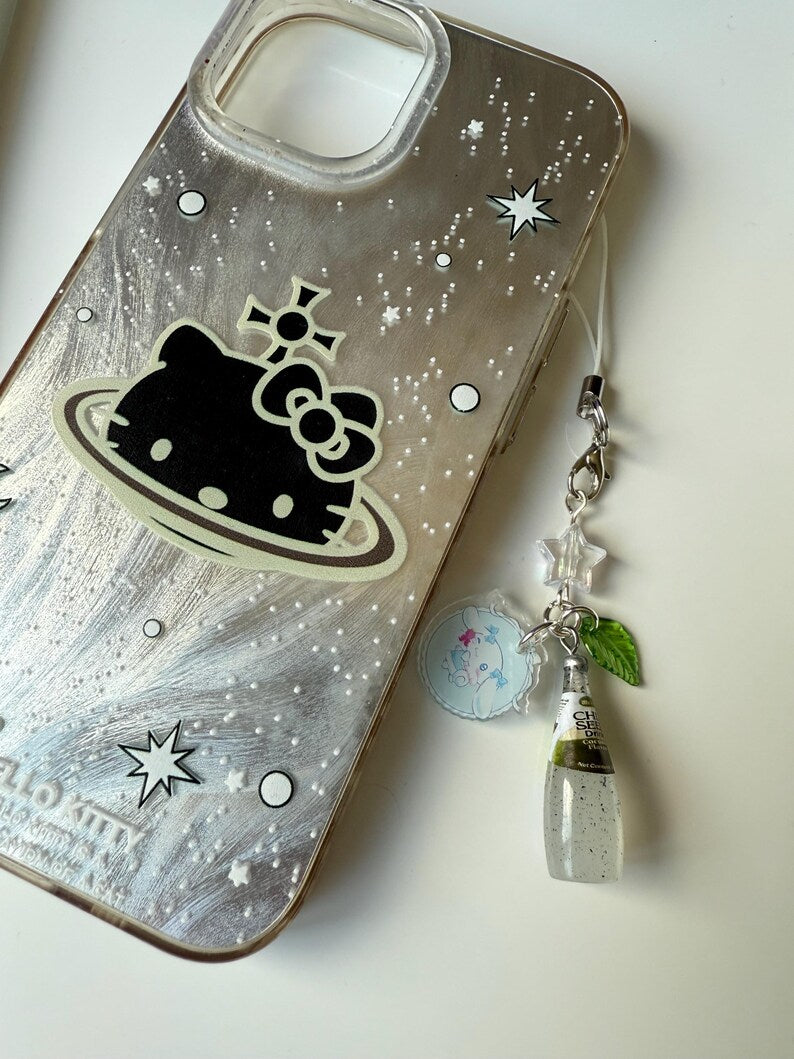 HANDMADE Japanese Chia Seed bottle Phone Charms, beaded accessories, soda bottle phone charms