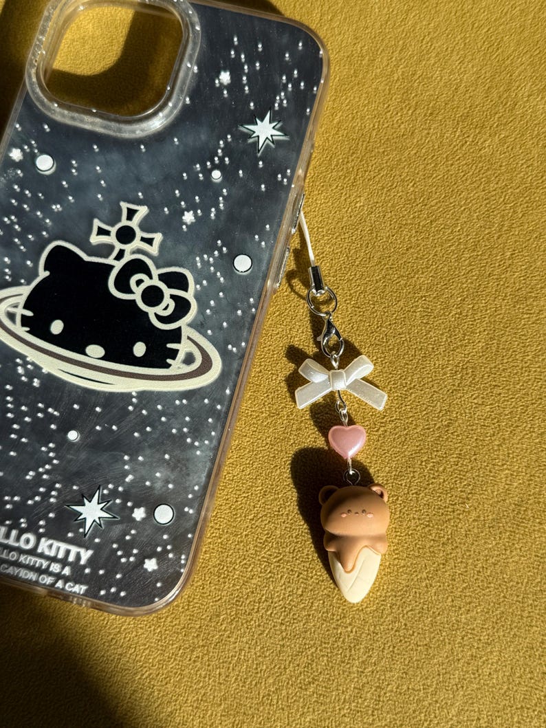 HANDMADE Cute Kawaii Choco Bunny and Bear Ice Cream Phone Charms