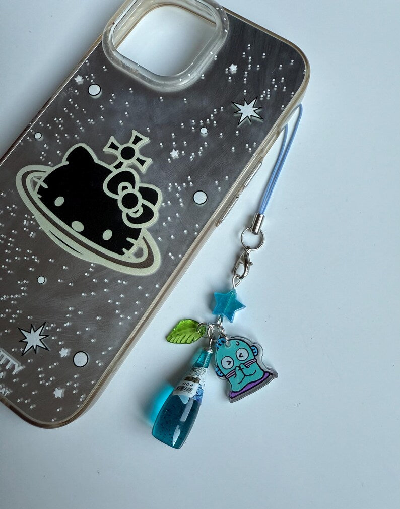 HANDMADE Japanese Chia Seed bottle Phone Charms, beaded accessories, soda bottle phone charms