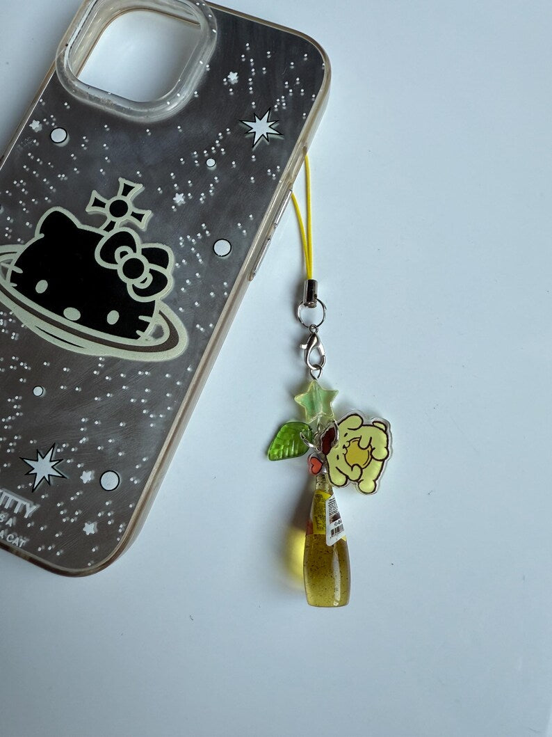 HANDMADE Japanese Chia Seed bottle Phone Charms, beaded accessories, soda bottle phone charms