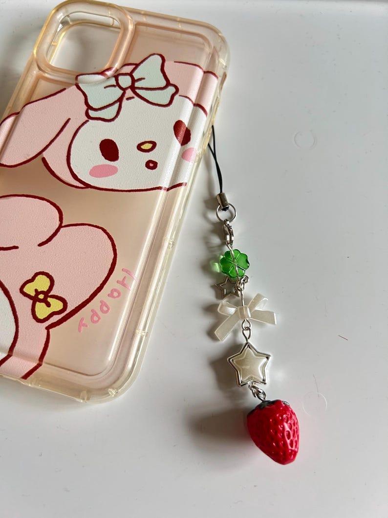 HANDMADE Cute Cottagecore Strawberry Phone Charms