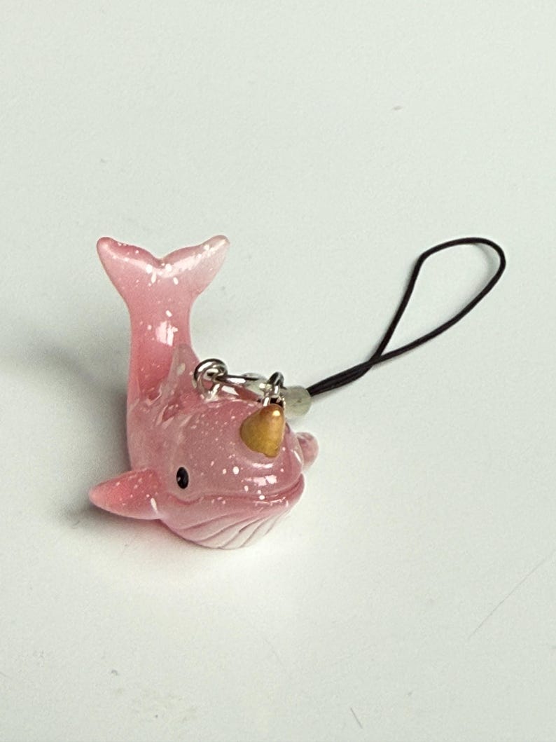 Kawaii Whale Phone Charm - Y2K Ocean Trinket
