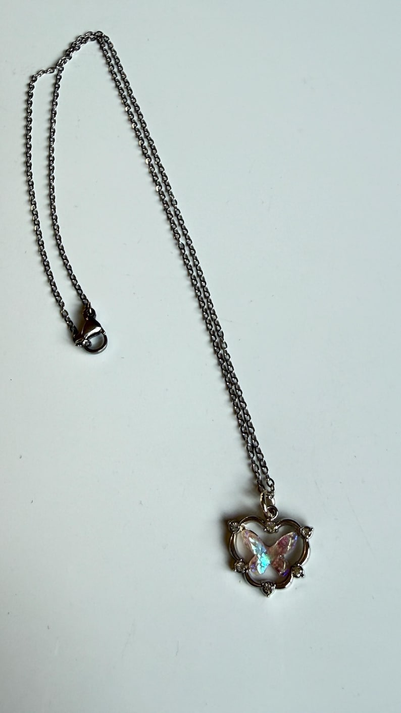 Handmade Whimsical Pink Gem Necklace 17”