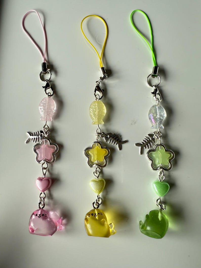 HANDMADE Colourful Kawaii Seal Phone Charms