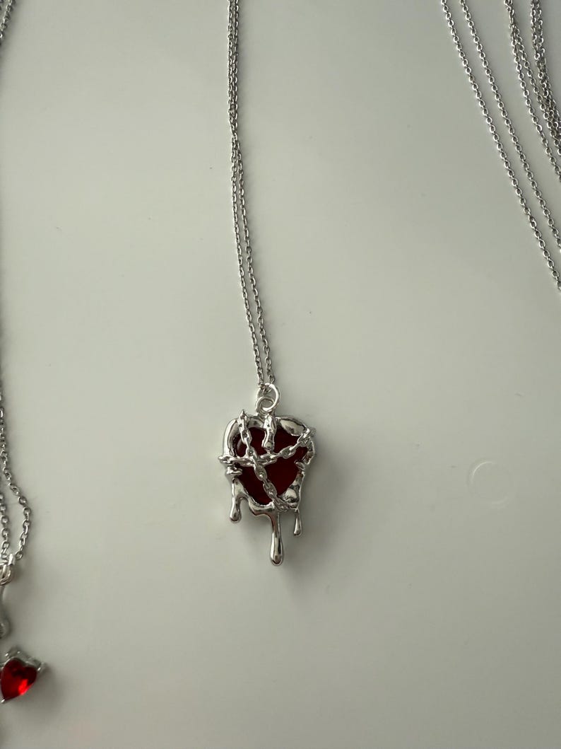 Absolutely Stunning Handmade Whimsical Red Gem Necklaces 17”