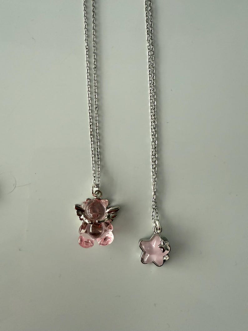 Absolutely Stunning Handmade Whimsical Pink Gem Necklaces 17”