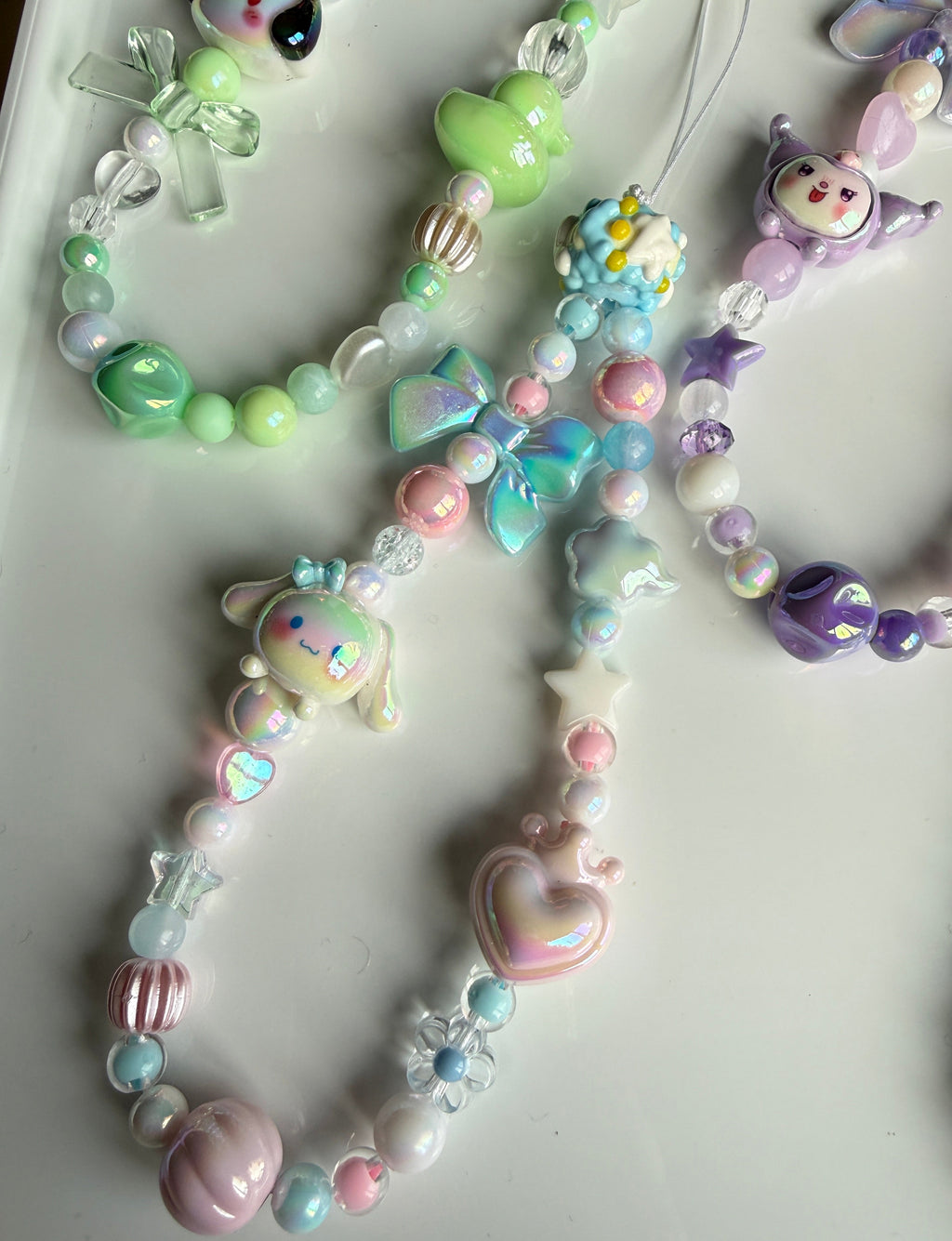 Kawaii Phone Charm | Pastel Queen of Hearts Beaded Strap | Cute Sanrio Inspired Y2K Mobile Accessory