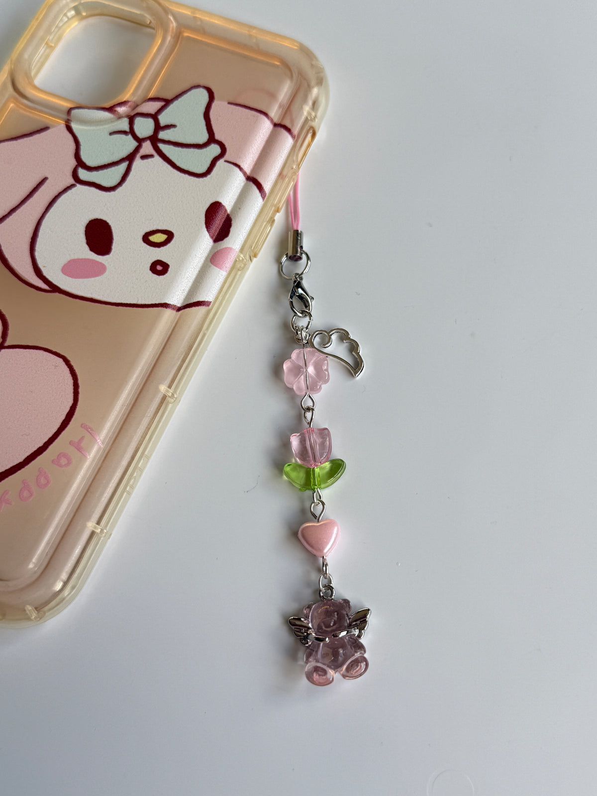 Guardian Angel – Pink Winged Bear Phone & Bag Charm