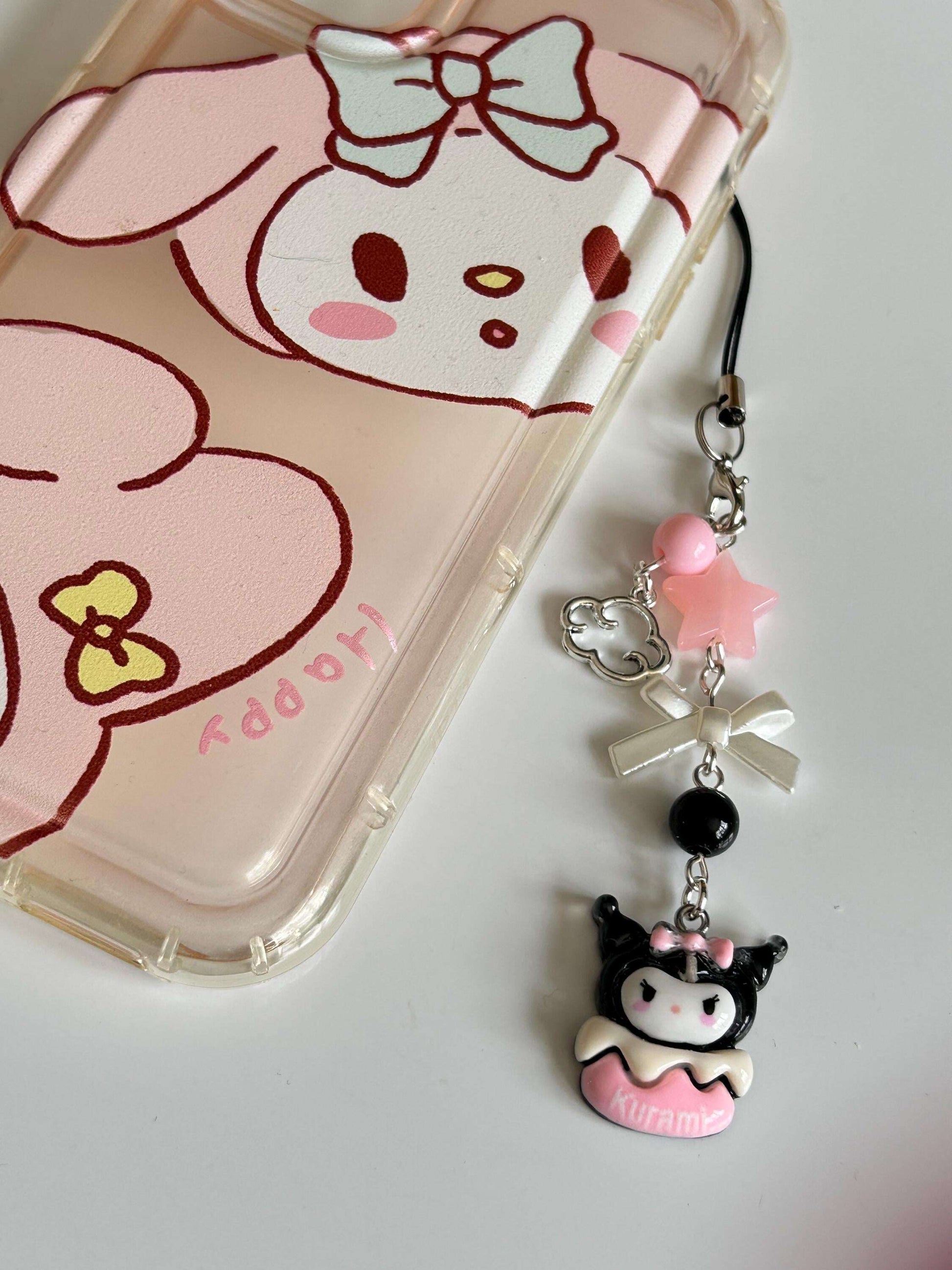 HANDMADE Cute Sanrio Themed Kuromi Jar Phone Charm Large