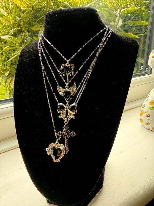 Absolutely Stunning Handmade Whimsical Black Gem Necklaces 17” - Beadsbylillixx