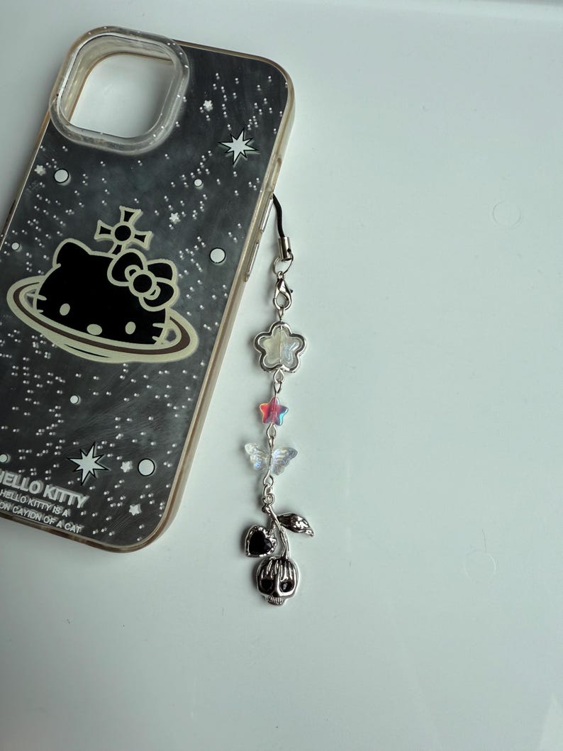 HANDMADE Cute Whimsical Black Gem Phone Charms