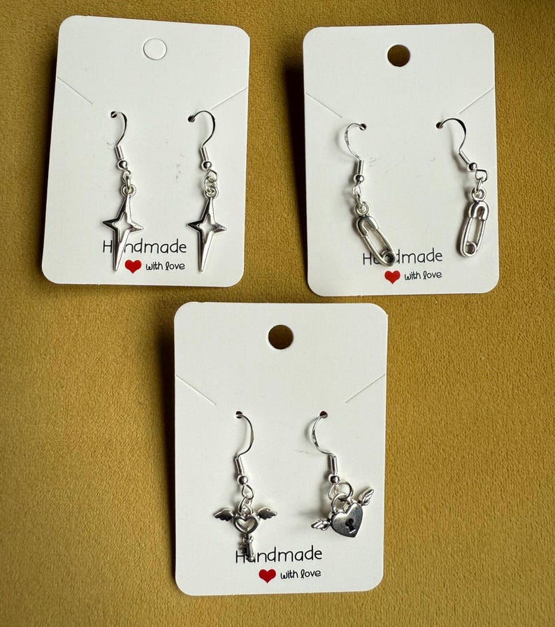 Handmade Sterling Silver Charm Earrings