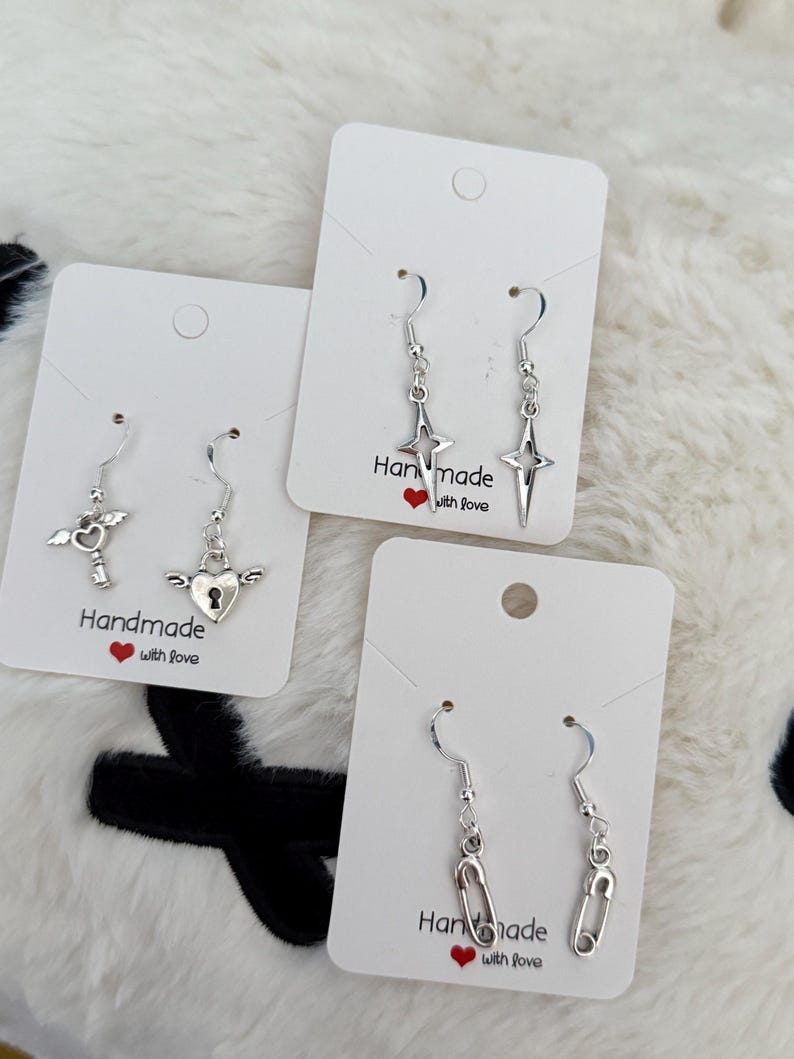 Handmade Sterling Silver Charm Earrings