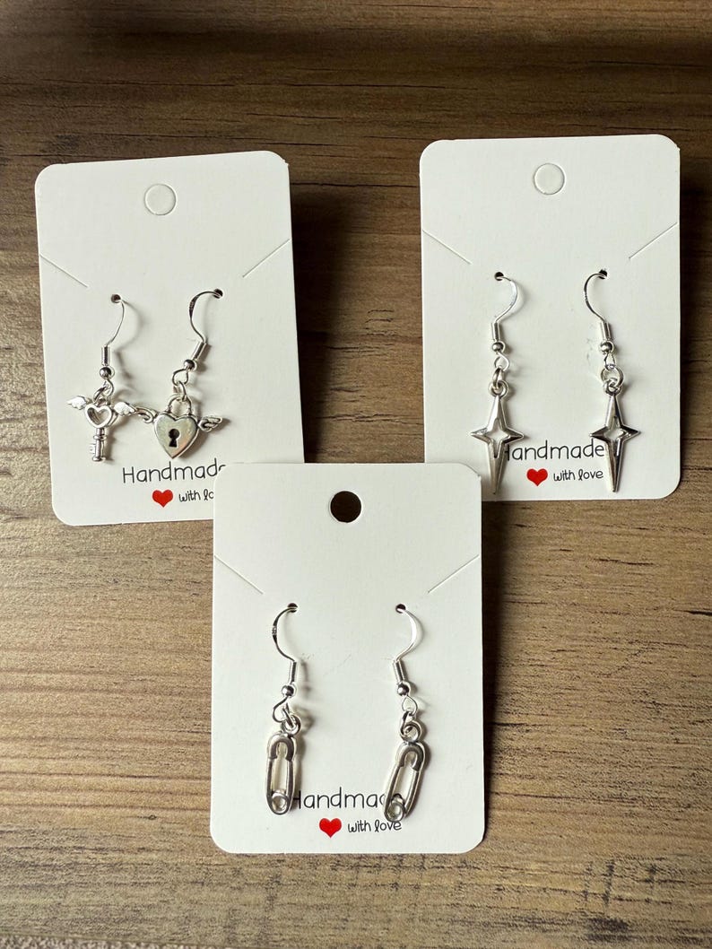 Handmade Sterling Silver Charm Earrings