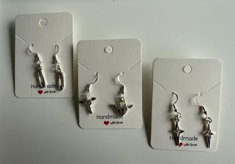 Handmade Sterling Silver Charm Earrings