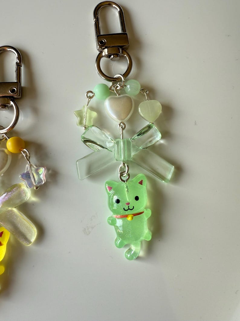 Handmade Kawaii Jelly kitty colour themed Keychains