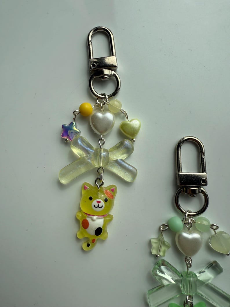 Handmade Kawaii Jelly kitty colour themed Keychains
