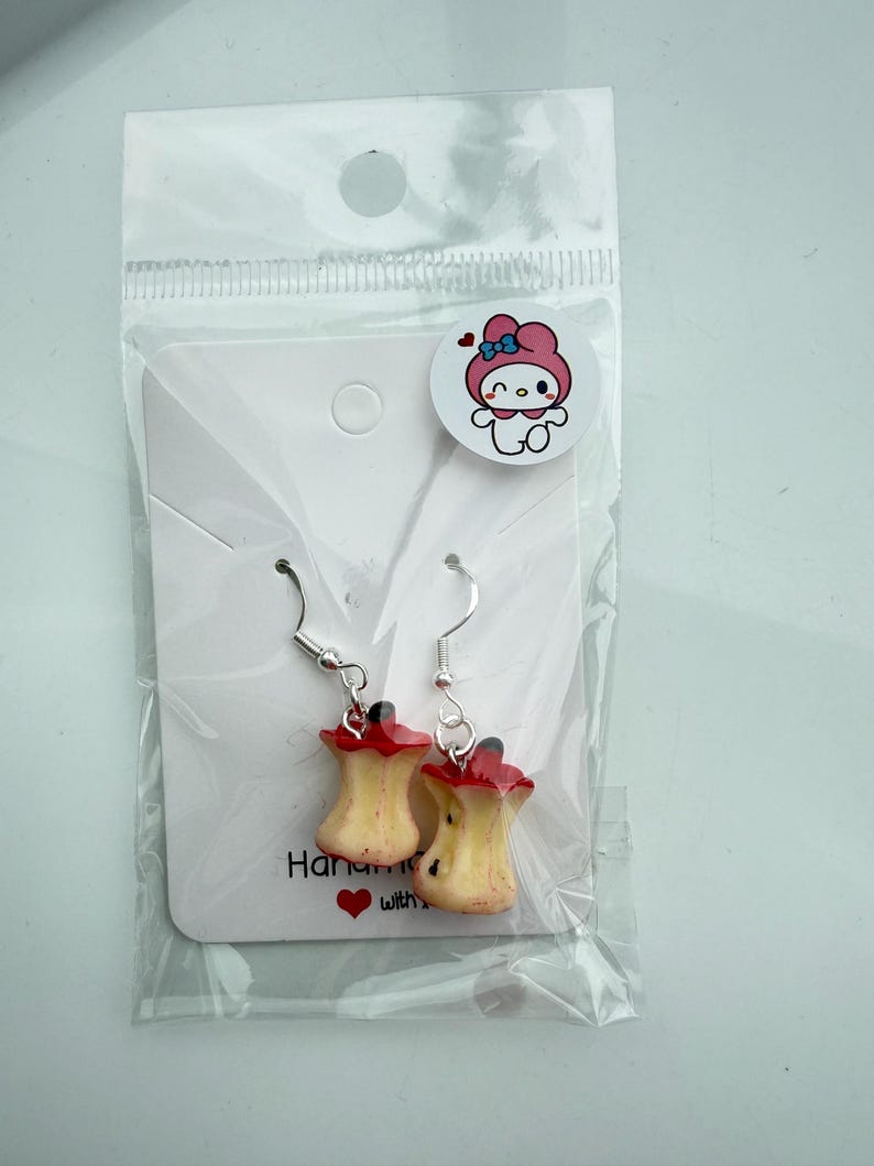 Handmade Cute Apple Sterling Silver Earrings