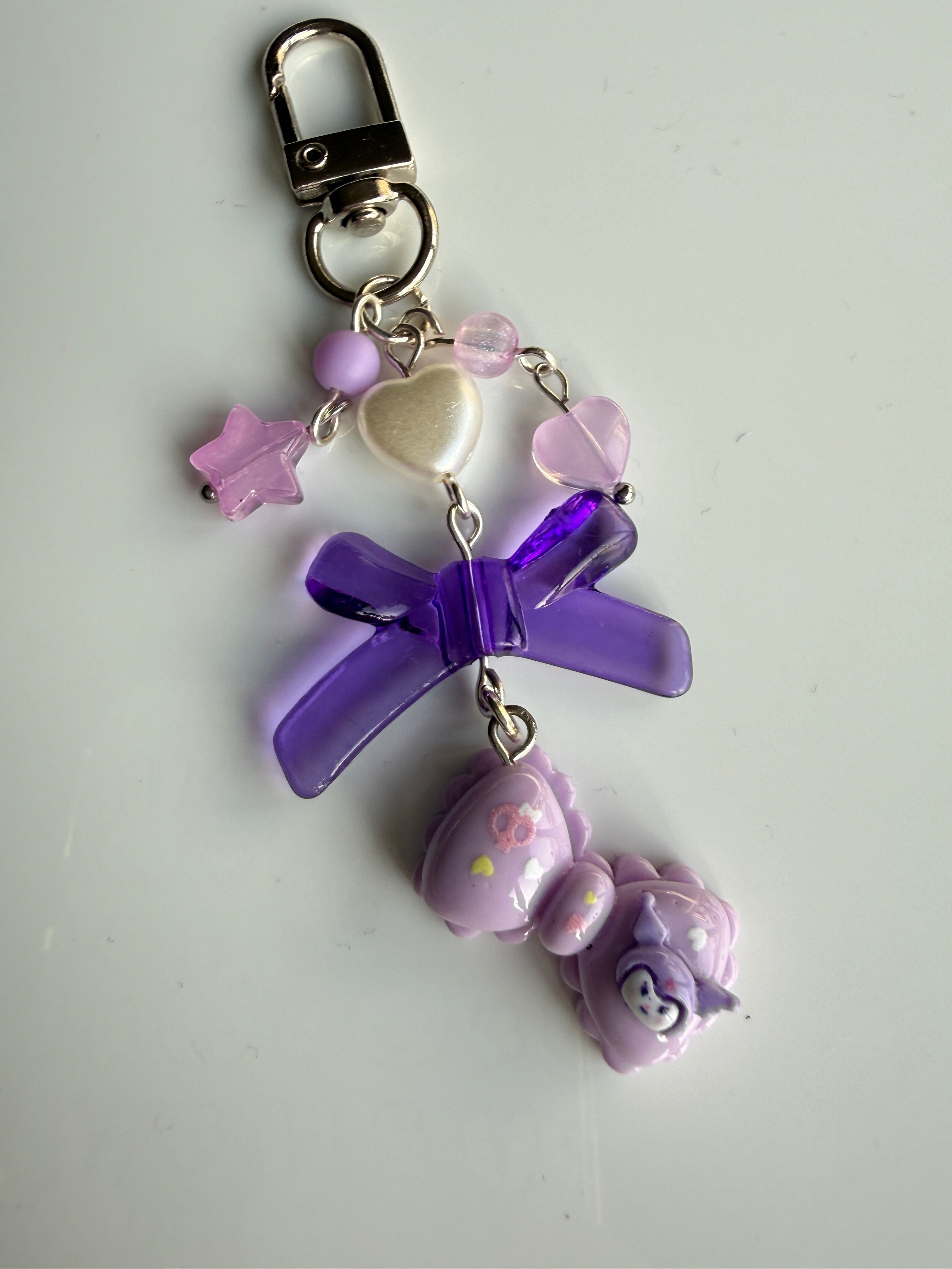Kawaii Bow Keychain – Sanrio Inspired Beaded Charm | Pastel Y2K Bag Charm Cute Phone Accessory