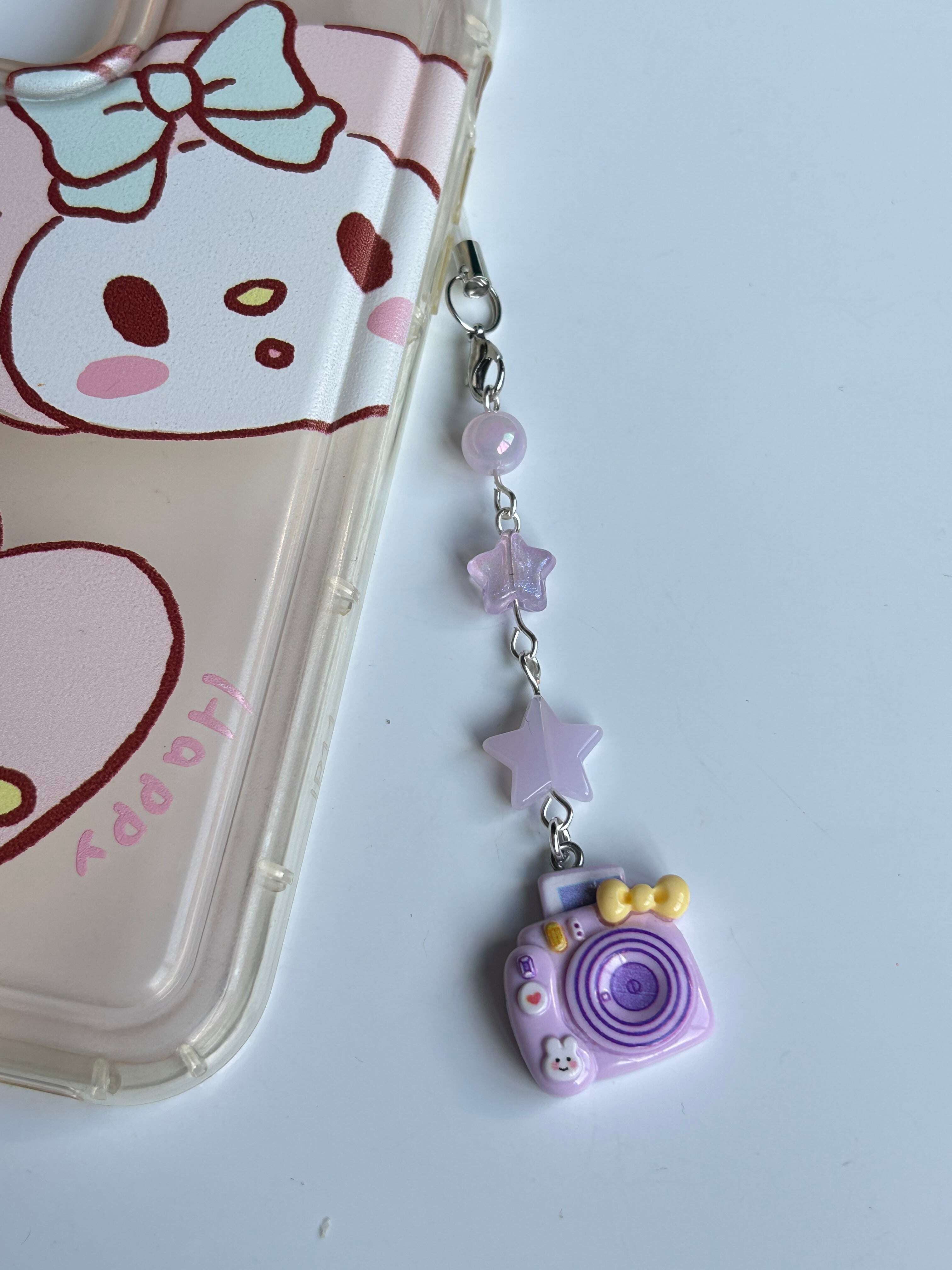 Cute and colourful kawaii Camera Phone charms Purple