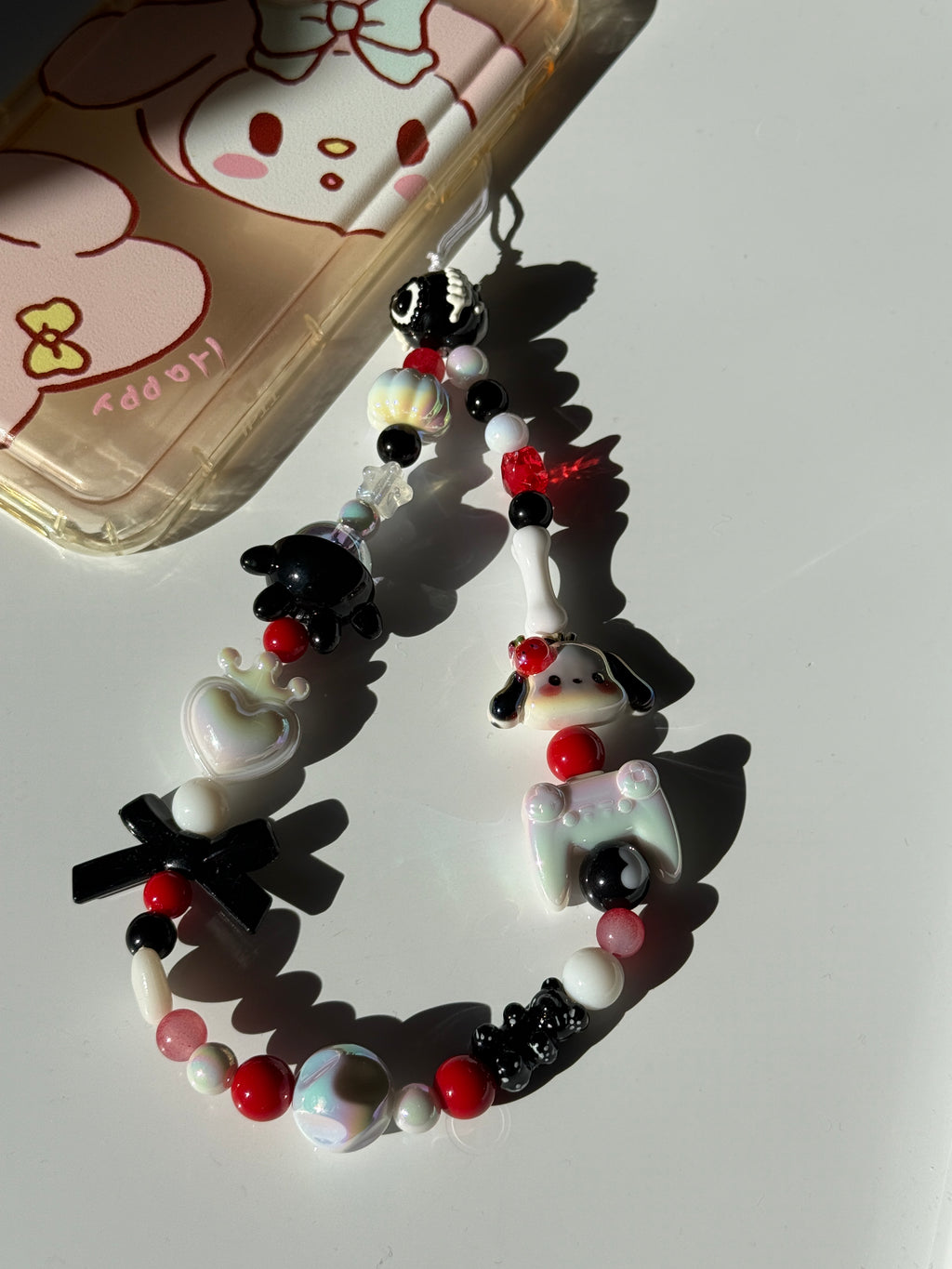Kawaii Beaded Character Phone Charm – Pastel Mischief or Gothic Gamer