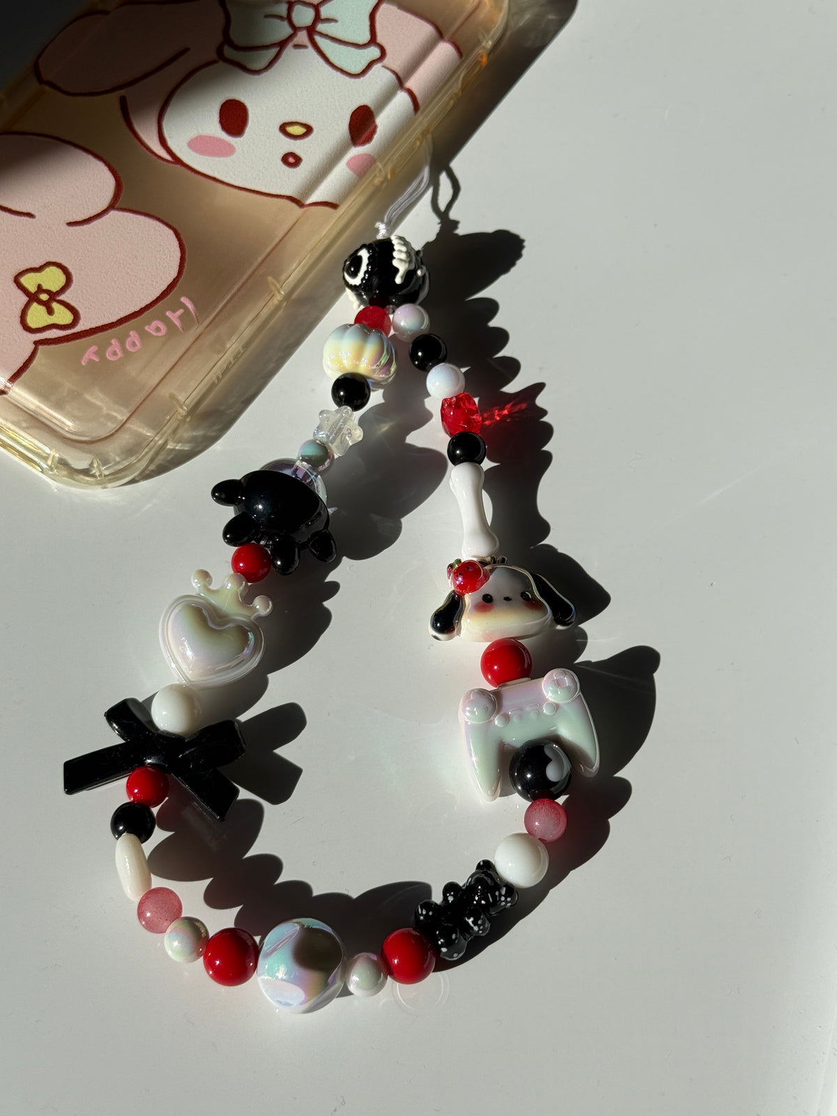 Kawaii Beaded Character Phone Charm – Pastel Mischief or Gothic Gamer