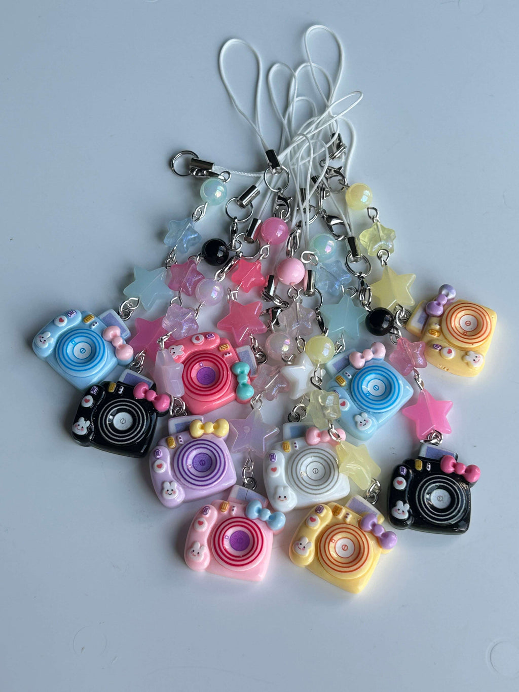 Cute and colourful kawaii Camera Phone charms