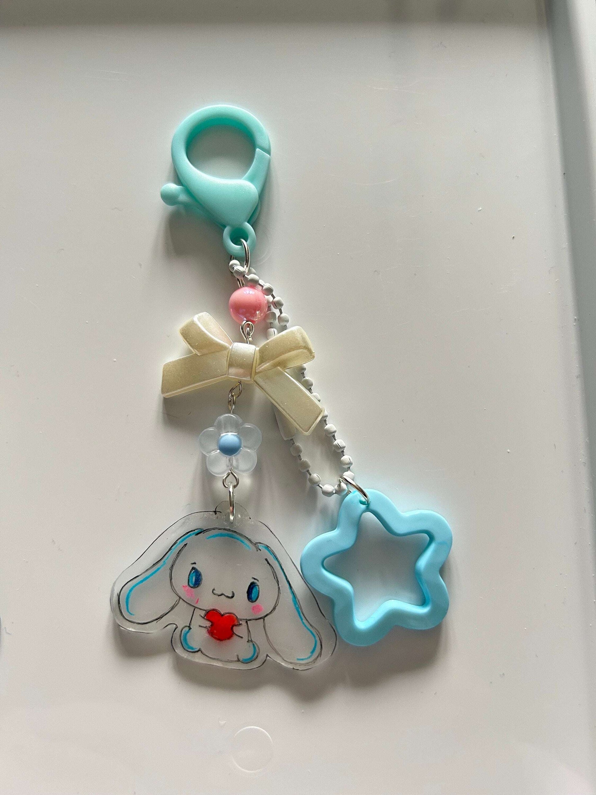 HANDMADE Cute Hand Drawn Shrinky Dink Sanrio Themed Keychains