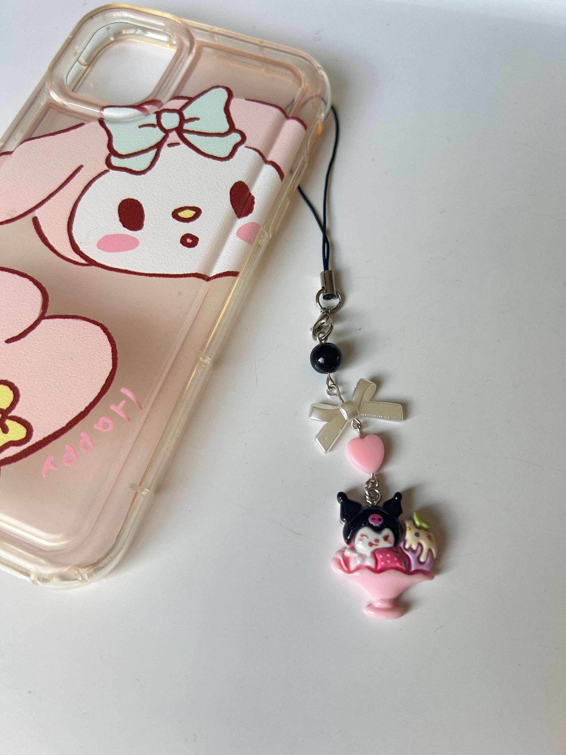 HANDMADE Cute Sanrio Inspired Kuromi Sweet Treats Phone Charms Kuromi Heart Sundae