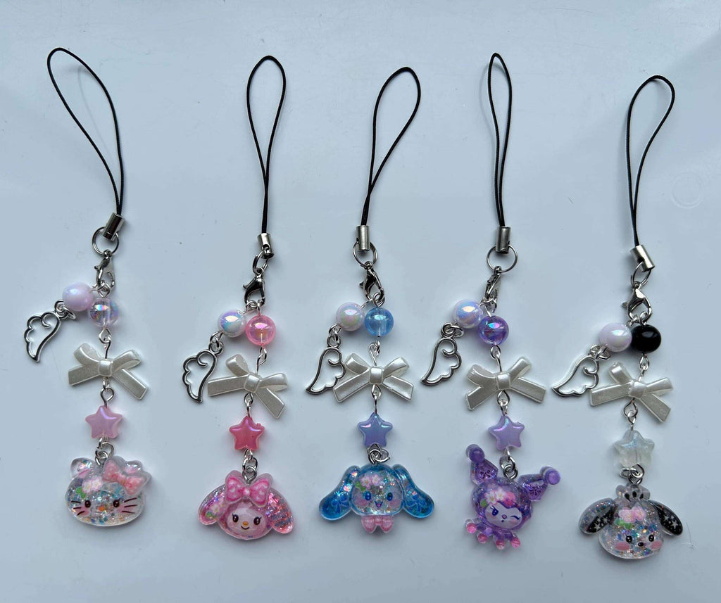 HANDMADE Cute Sanrio Themed Sparkle Phone Charms