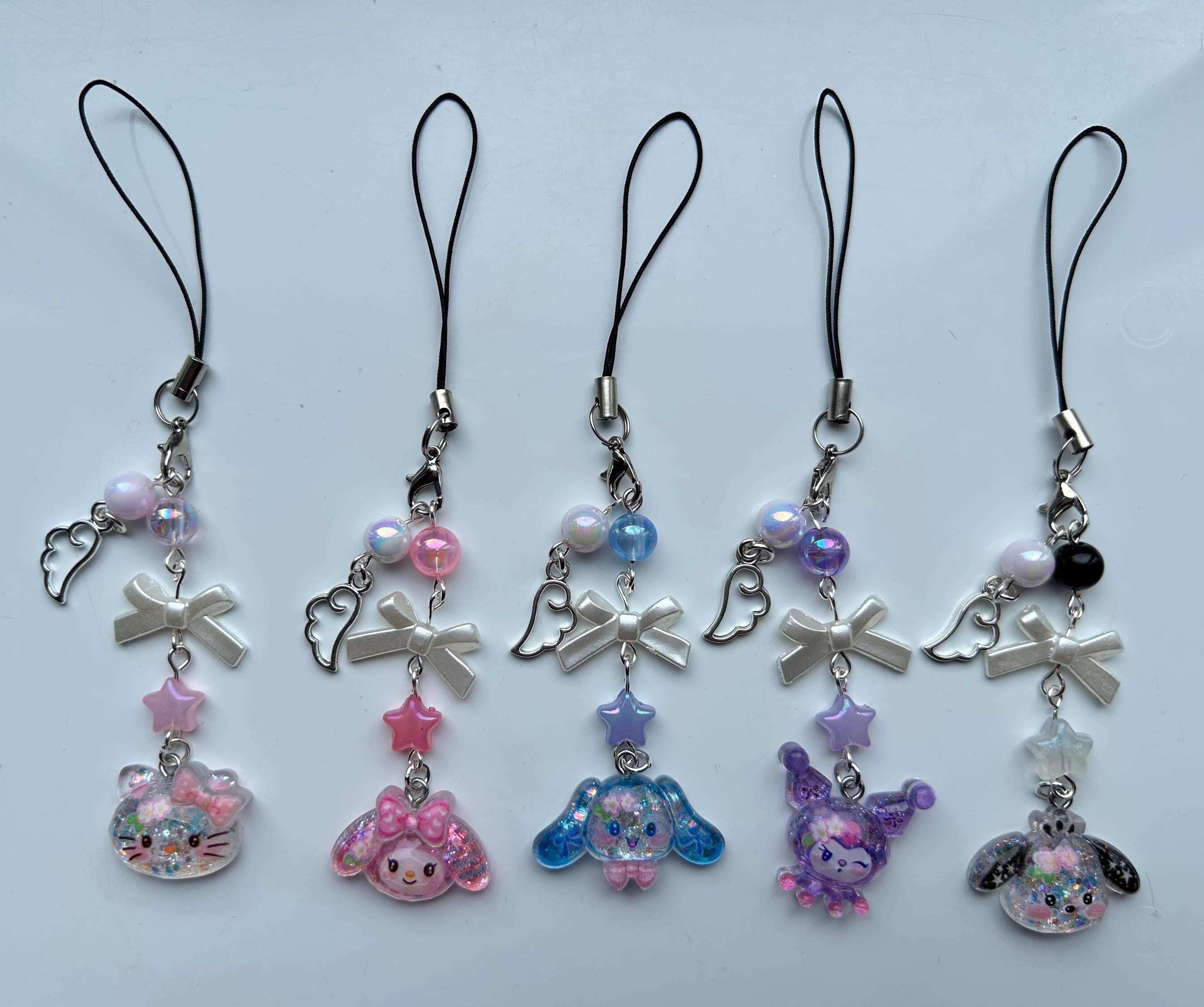 HANDMADE Cute Sanrio Themed Sparkle Phone Charms