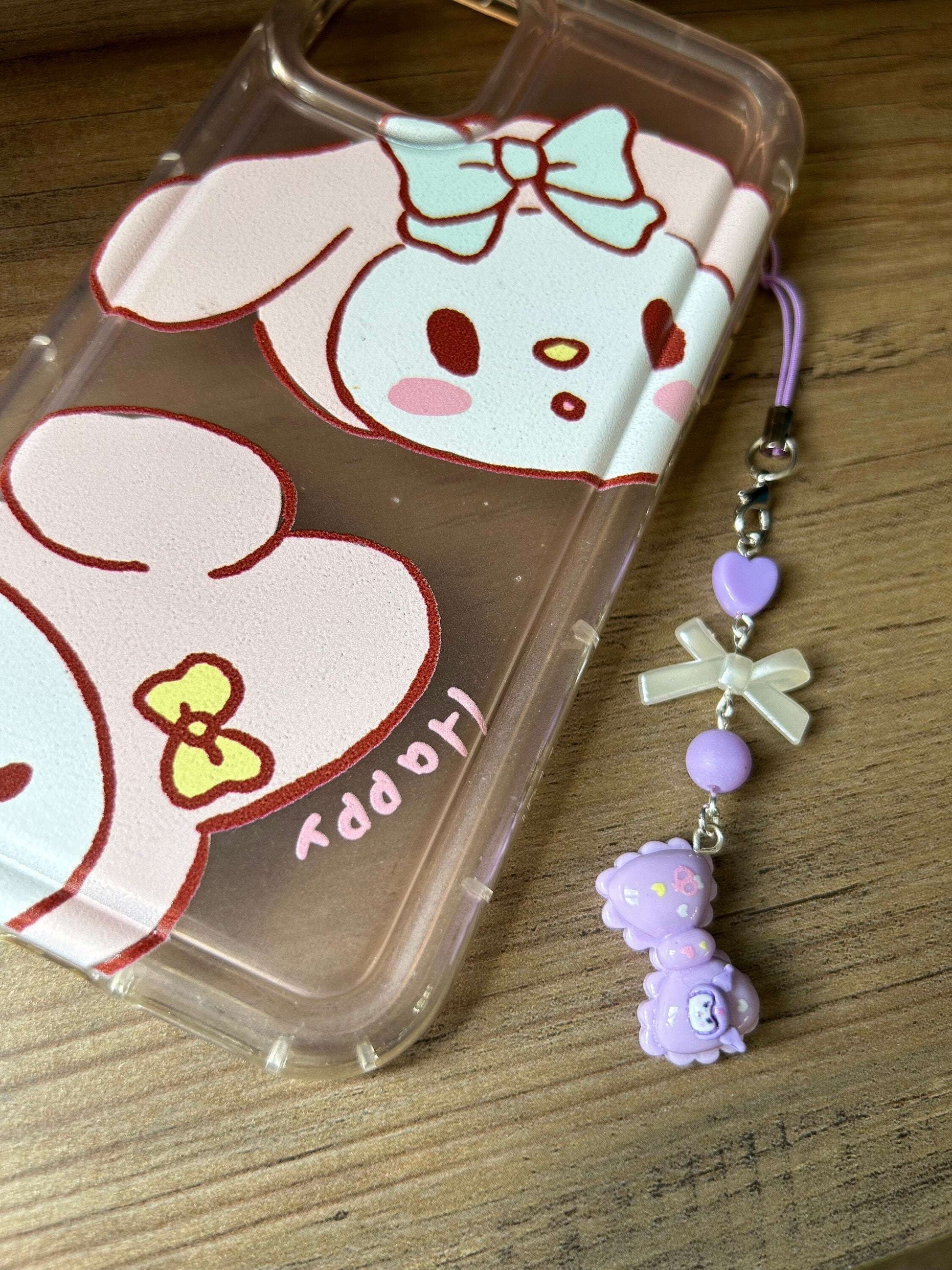 HANDMADE Cute Sanrio Inspired Bow Phone Charms Kuromi
