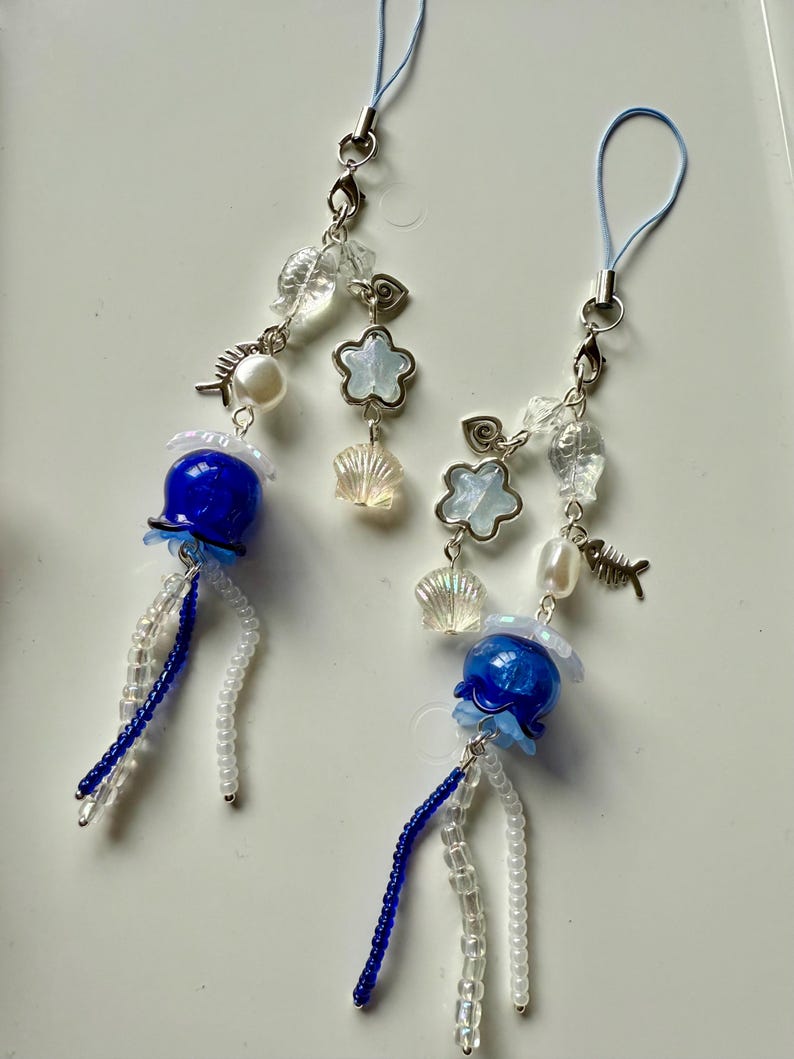 HANDMADE Oceancore Jellyfish Phone Charms, jellyfish charm