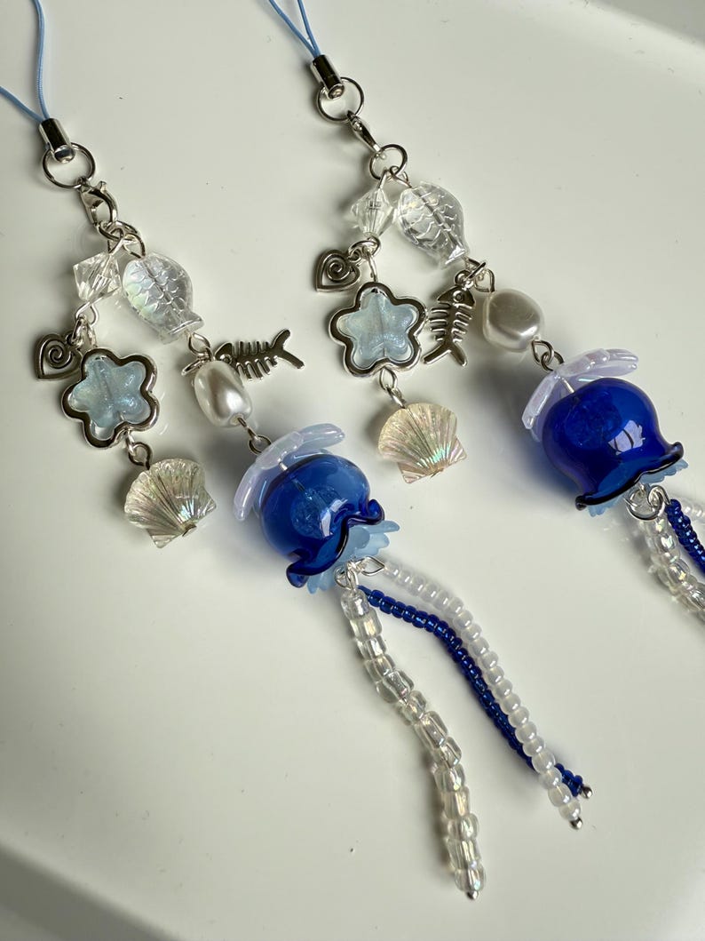 HANDMADE Oceancore Jellyfish Phone Charms, jellyfish charm
