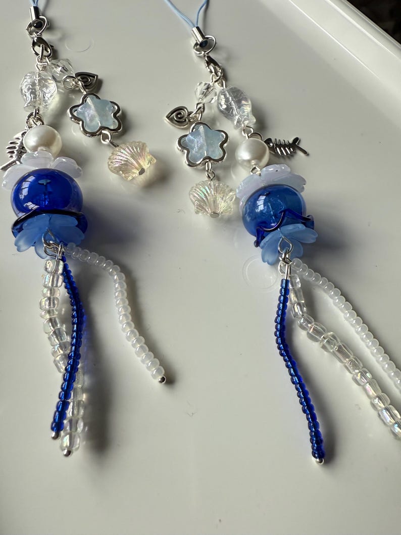 HANDMADE Oceancore Jellyfish Phone Charms, jellyfish charm