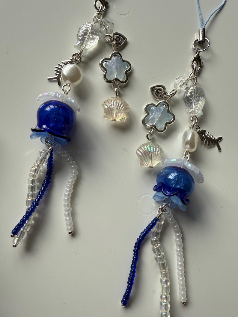 HANDMADE Oceancore Jellyfish Phone Charms, jellyfish charm