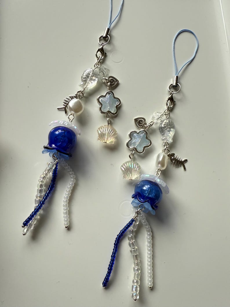 HANDMADE Oceancore Jellyfish Phone Charms, jellyfish charm