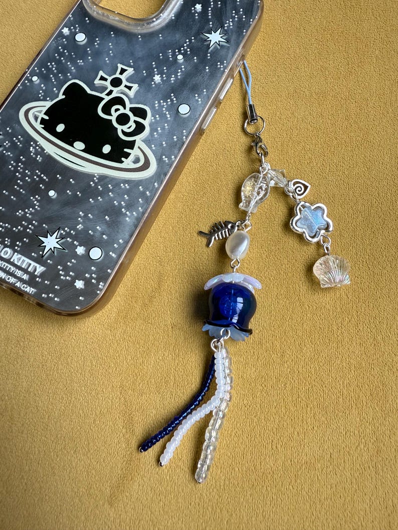 HANDMADE Oceancore Jellyfish Phone Charms, jellyfish charm