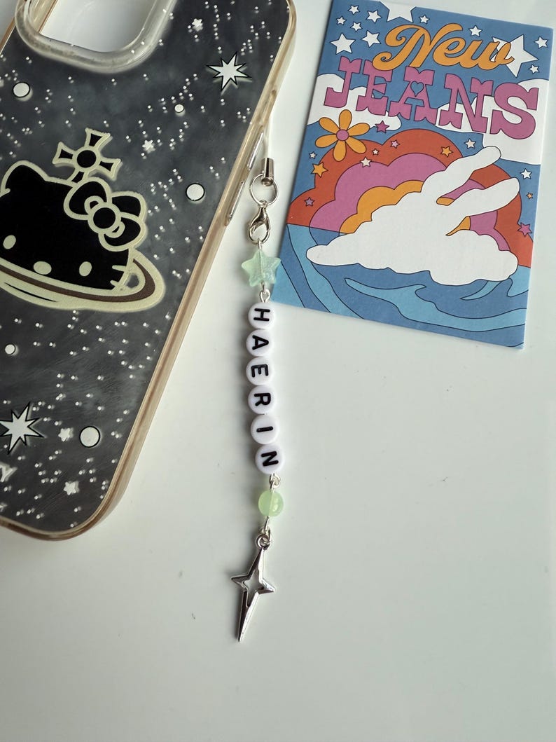 Handmade Kpop Girl Group New Jeans Phone Charms: kawaii Beaded Jewelry, New Jeans