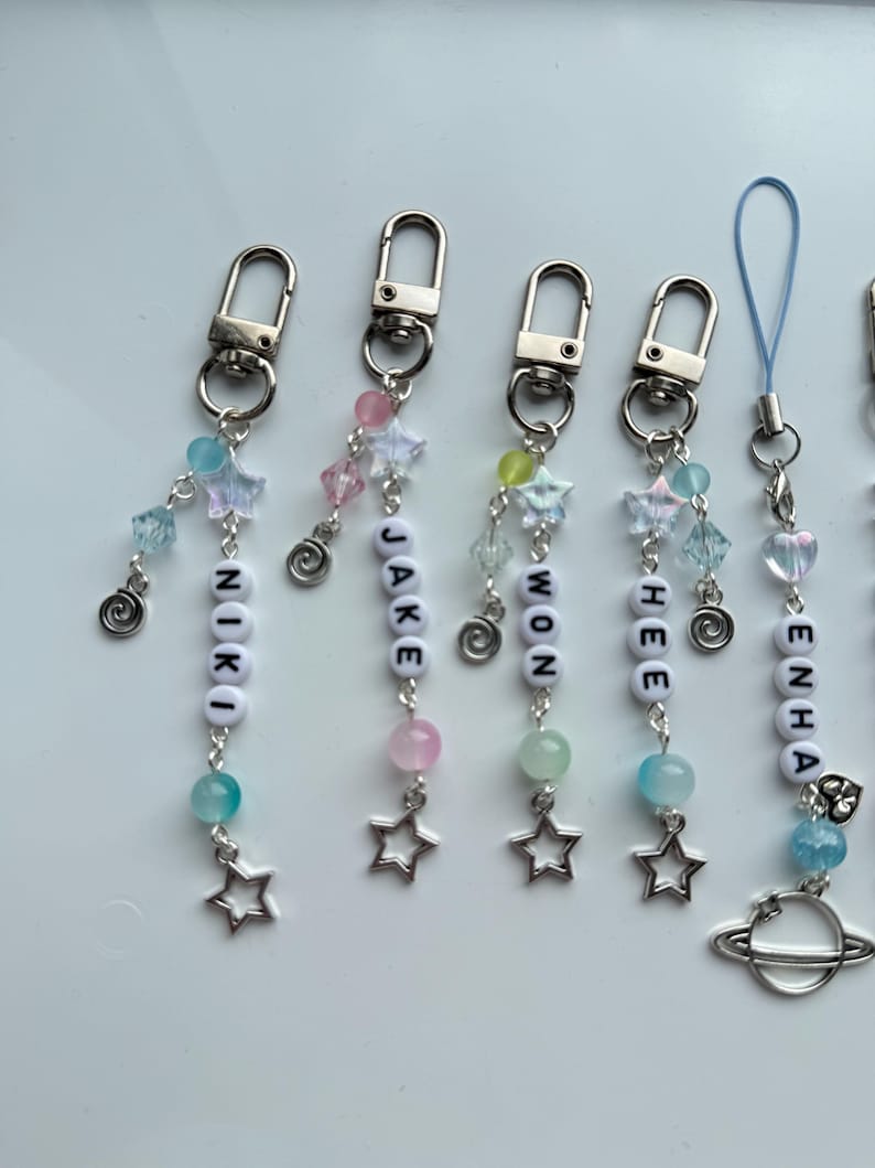 Handmade Kpop Boy Group Enhypen Keychain: kawaii Beaded Jewelry, Enhypen