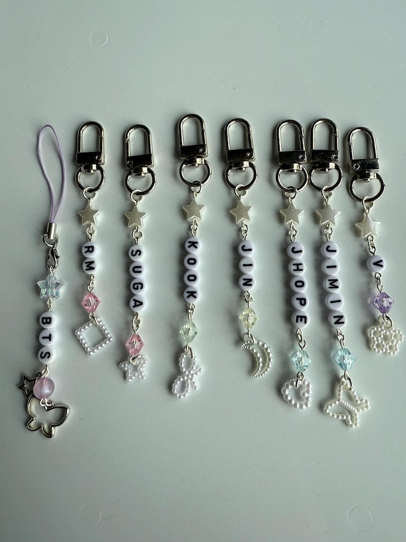Handmade Kpop boy Group BTS Beaded Keychain: Kawaii Keychain