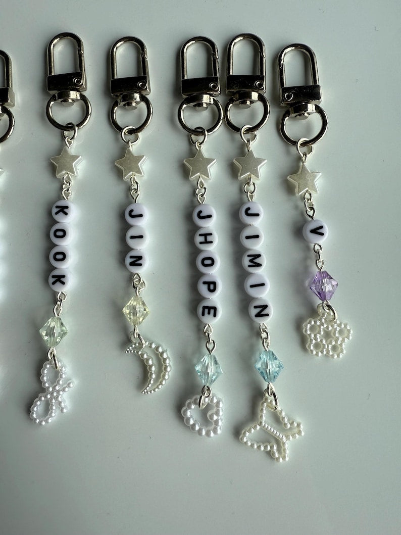 Handmade Kpop boy Group BTS Beaded Keychain: Kawaii Keychain