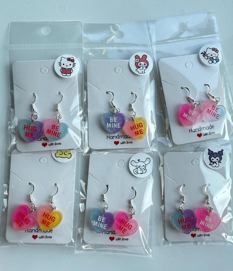 Handmade Y2K Sterling Silver Love Heart Earrings