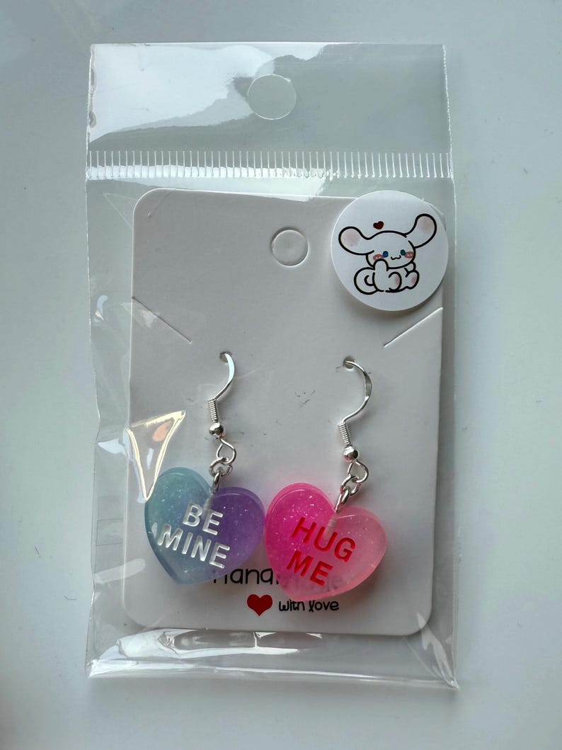 Handmade Y2K Sterling Silver Love Heart Earrings