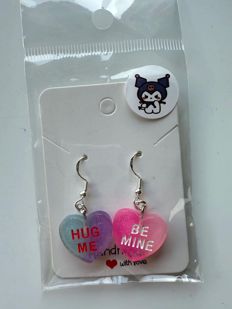 Handmade Y2K Sterling Silver Love Heart Earrings