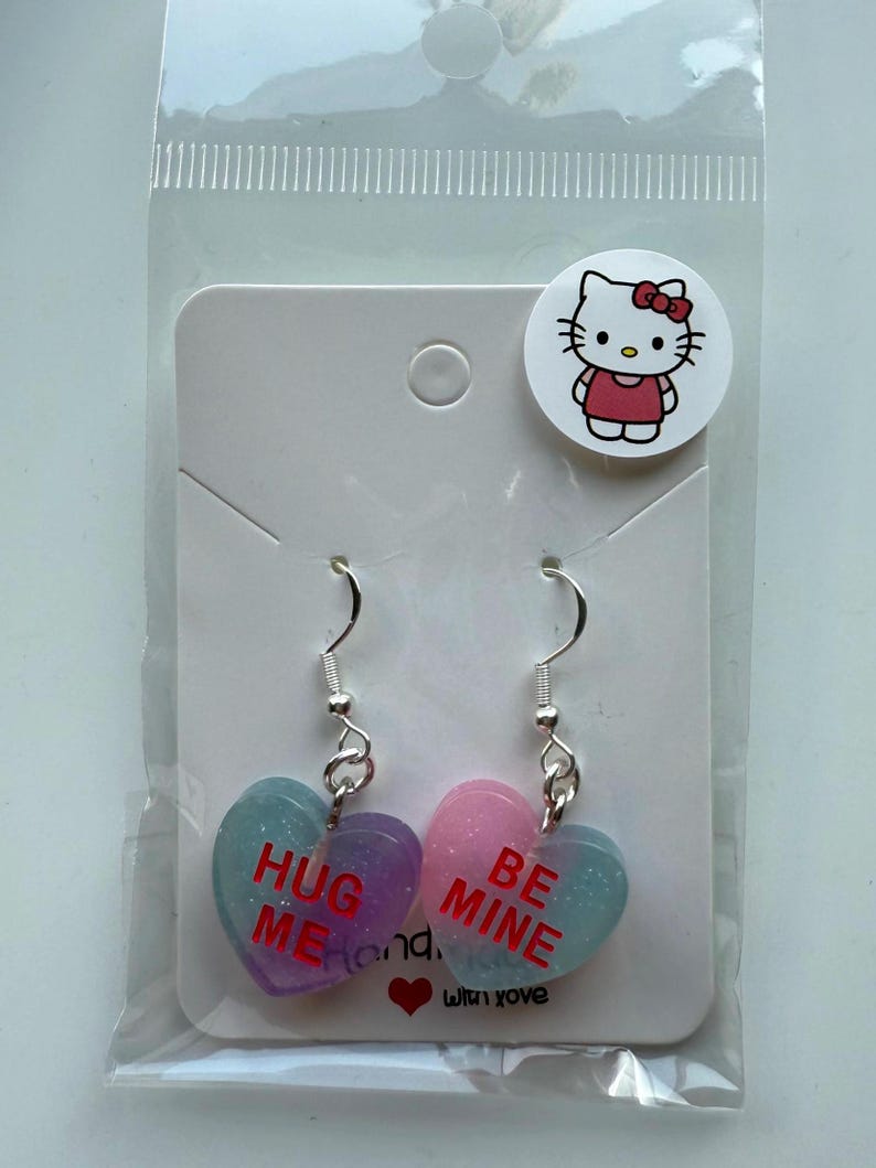 Handmade Y2K Sterling Silver Love Heart Earrings