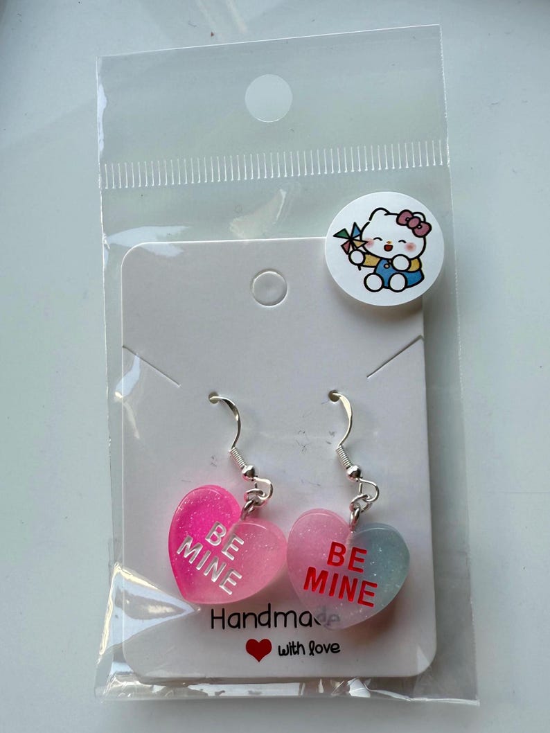 Handmade Y2K Sterling Silver Love Heart Earrings