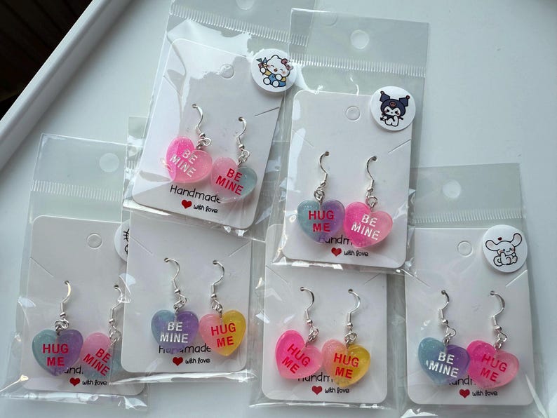 Handmade Y2K Sterling Silver Love Heart Earrings