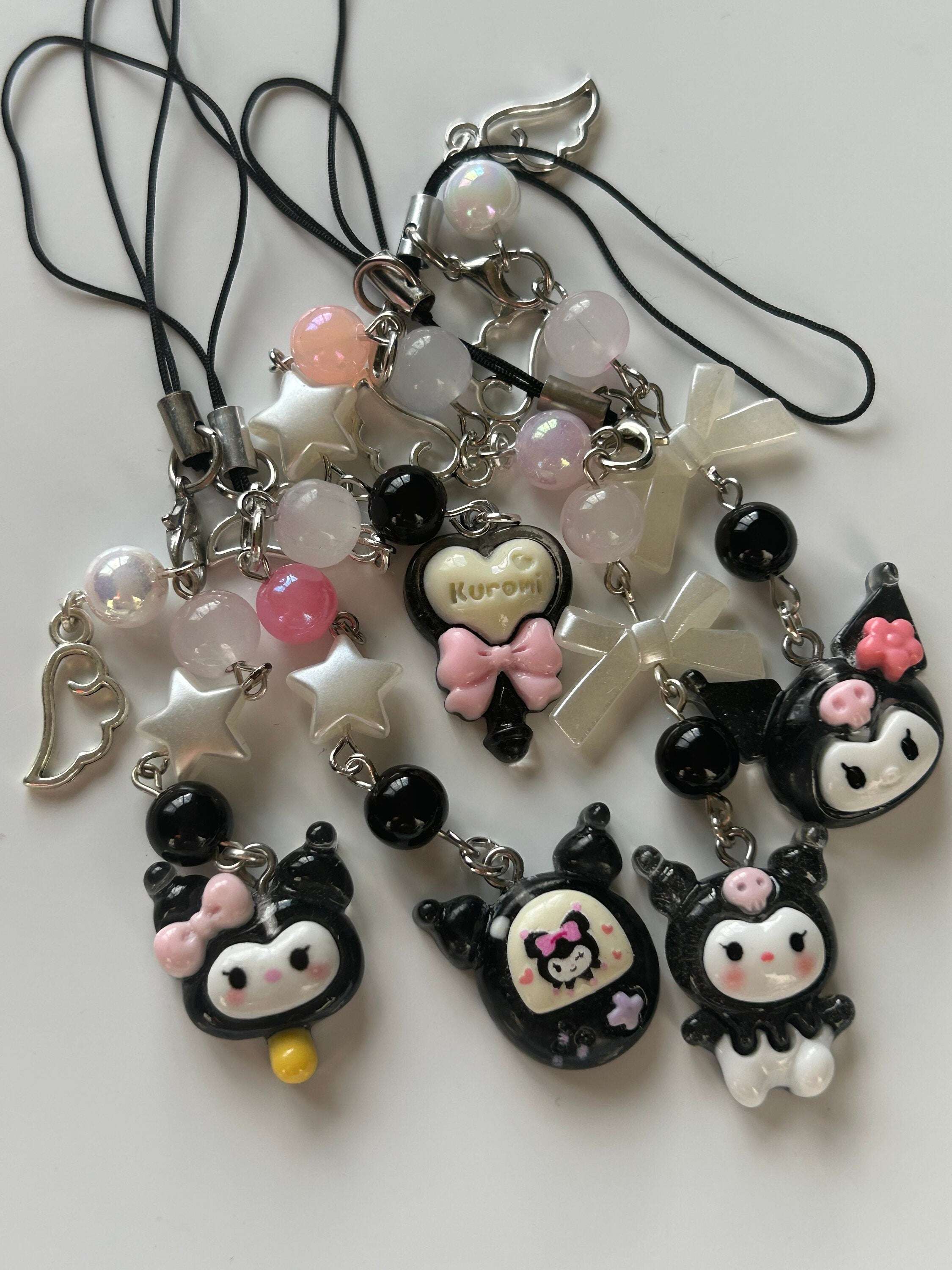 HANDMADE Cute Sanrio Themed Kuromi Phone Charm